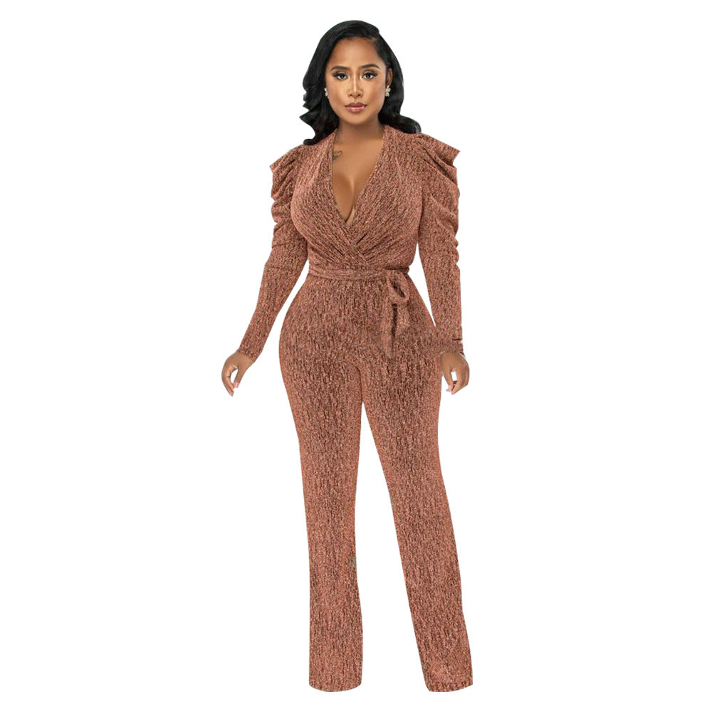 Dame Elegant Jumpsuit med raffineret drapering og figursyet snit Stilla