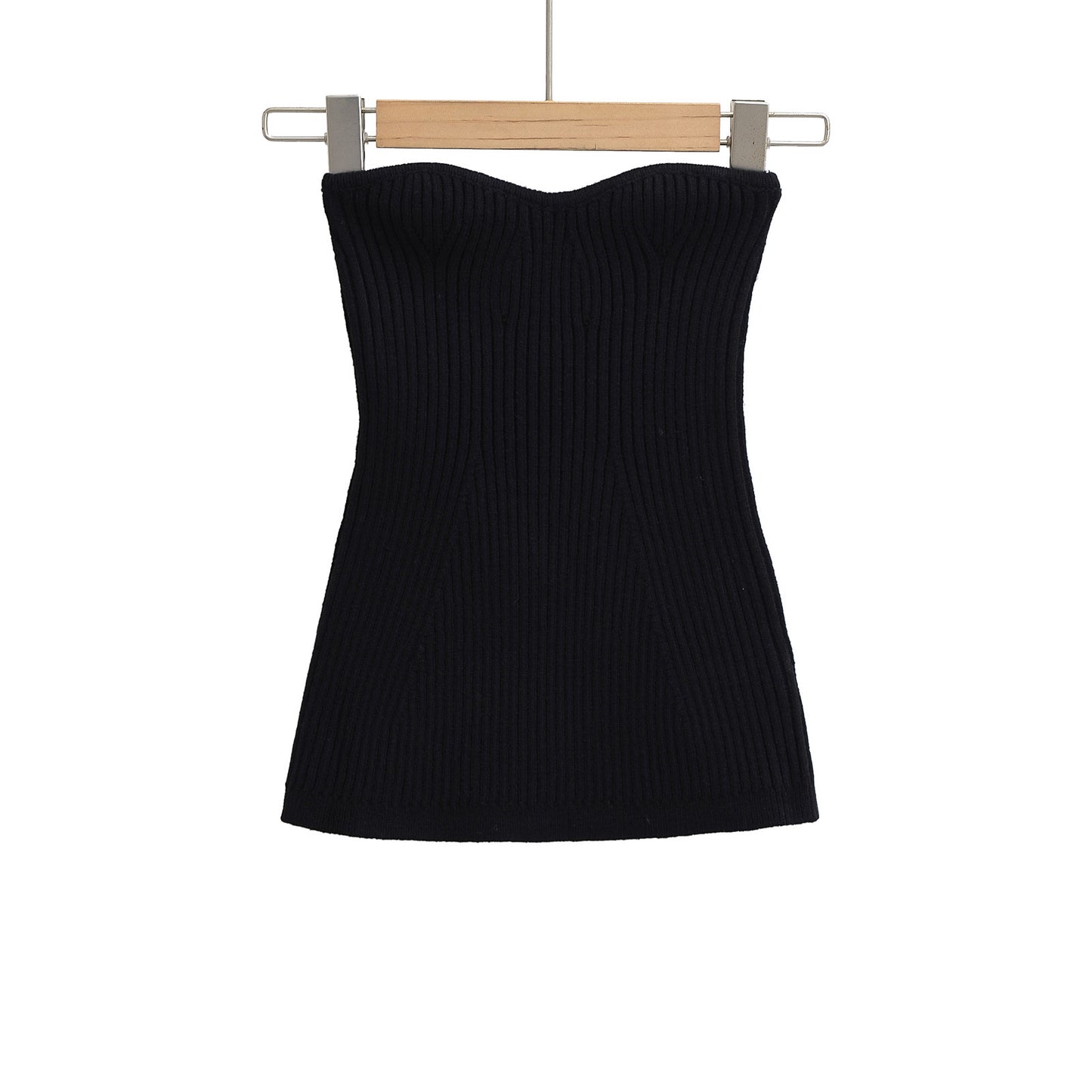 Dame Bandeau-top med fin ribstruktur og elastisk støtte Stilla