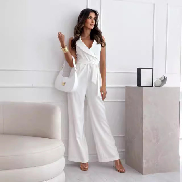 Dame Elegant Vikløs Jumpsuit Stilla