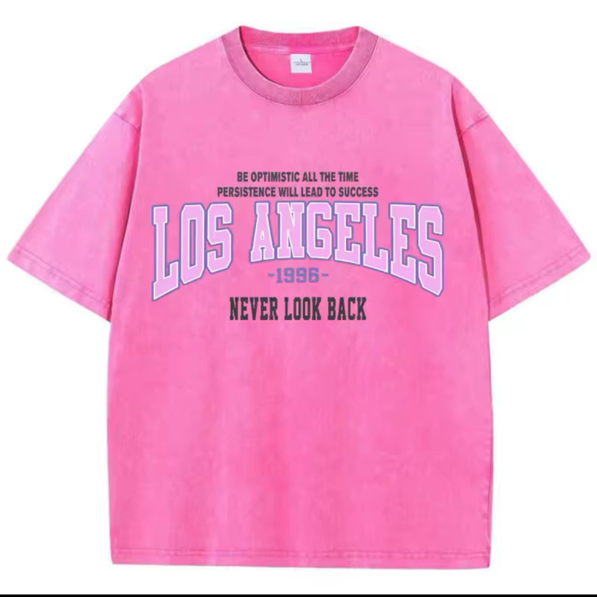 Dame komfortabelt statement T-shirt med retro Los Angeles print Stilla