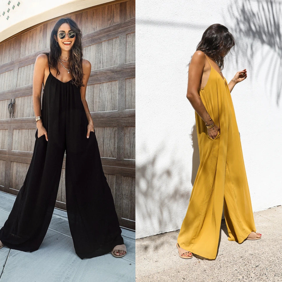 Damer Luftig Jumpsuit med bred pasform og justerbare stropper Stiila