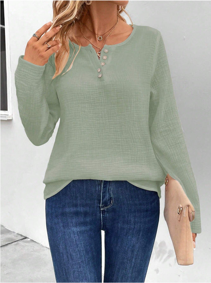 Dame afslappet skjorte med knapdetalje Stilla