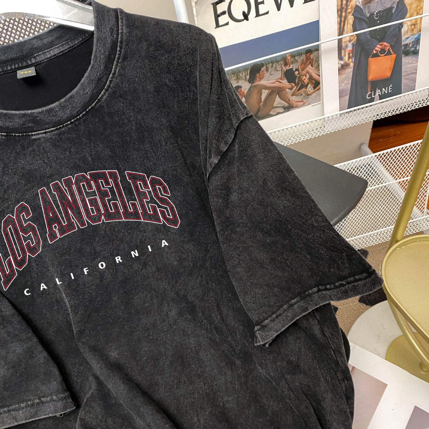 Dame Oversized T-shirt med Los Angeles tryk Stilla