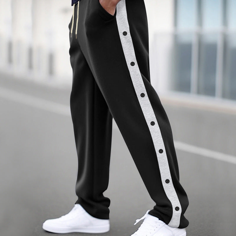 Herrer sporty joggingbukser med sidelommen trykknapper Stilla