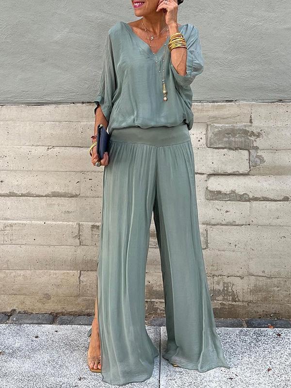 Dame Relaxed Fit Bredbenet Jumpsuit Stilla