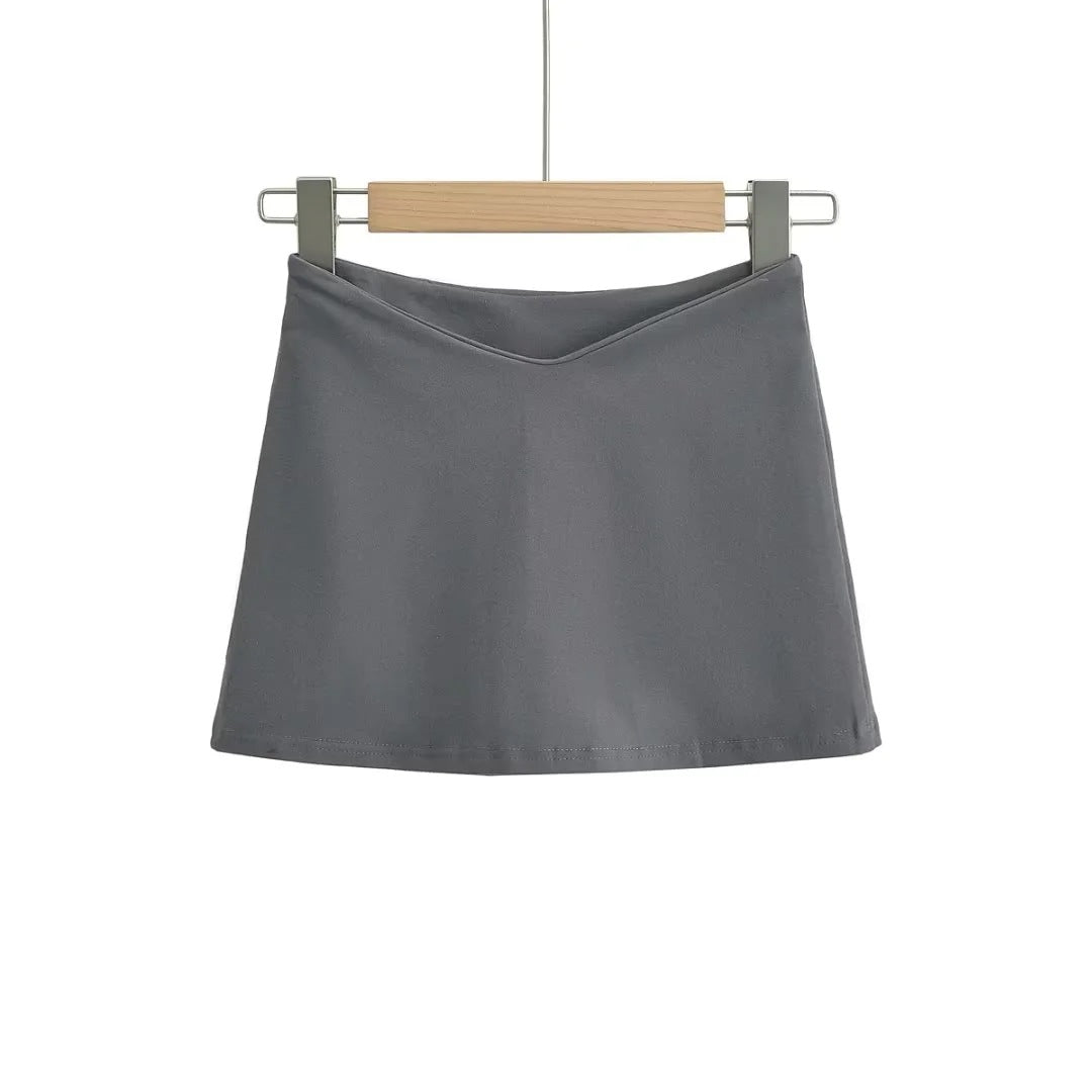 Dame A-linje mini skirt lavet af let og åndbart stof med elastisk talje Stilla