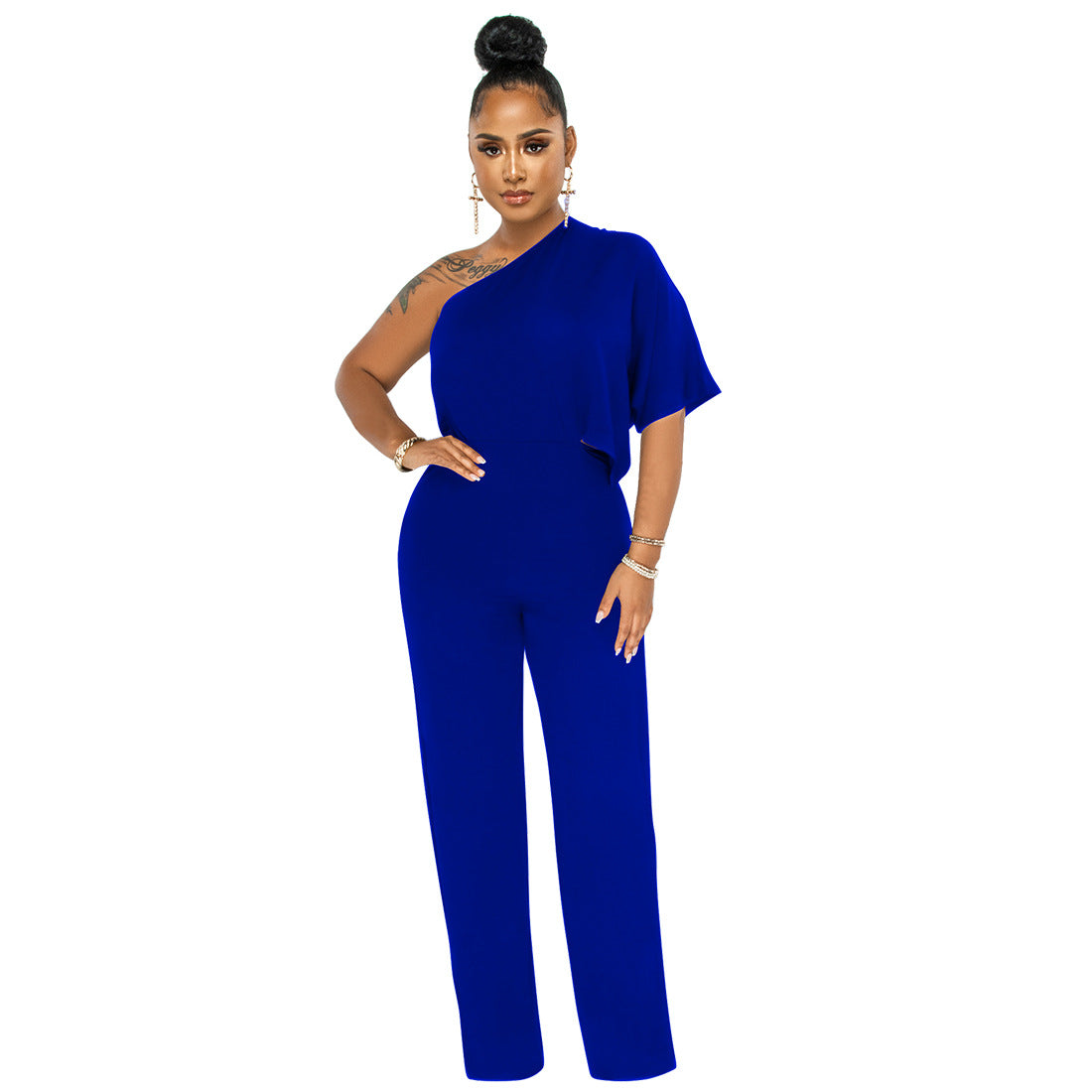 Dame En-sidet Jumpsuit med elegant skæring og bredt ben Stilla
