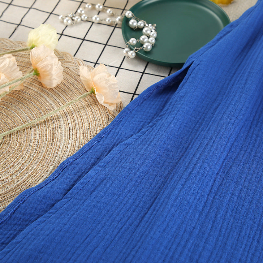 Dame afslappet omslagskjole med elastisk talje og fashionable V-udskæring Stilla