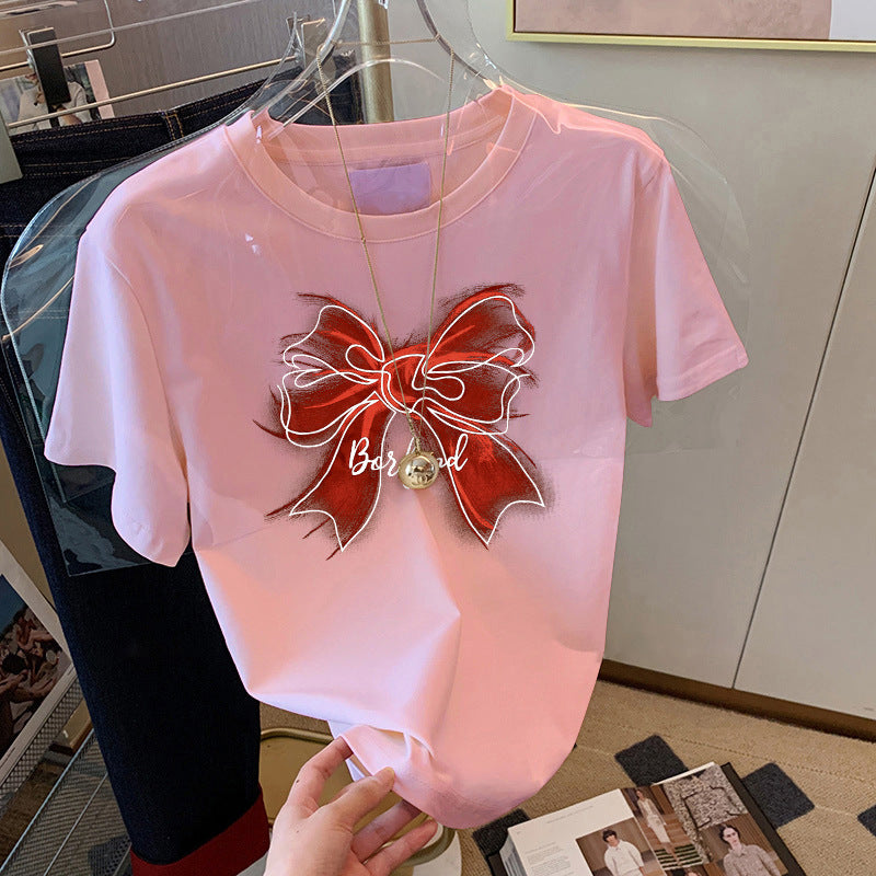 Dame T-shirt med legende sløjfemotiv Stilla