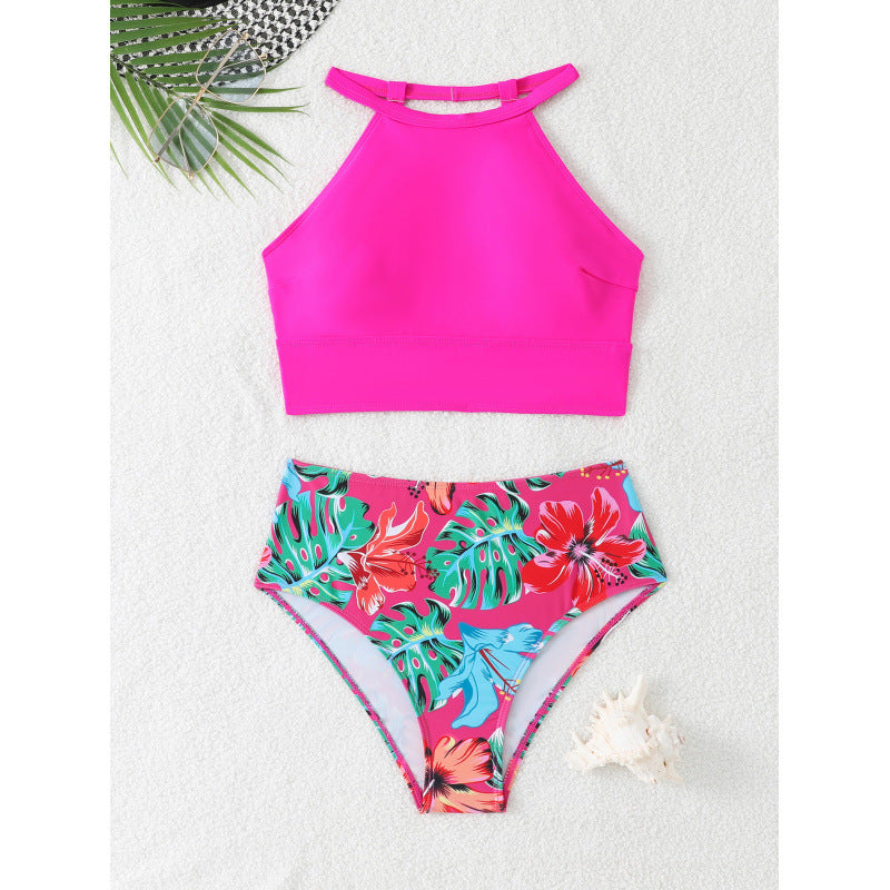 Dame bikini sæt med sporty crop top og høj talje Stilla