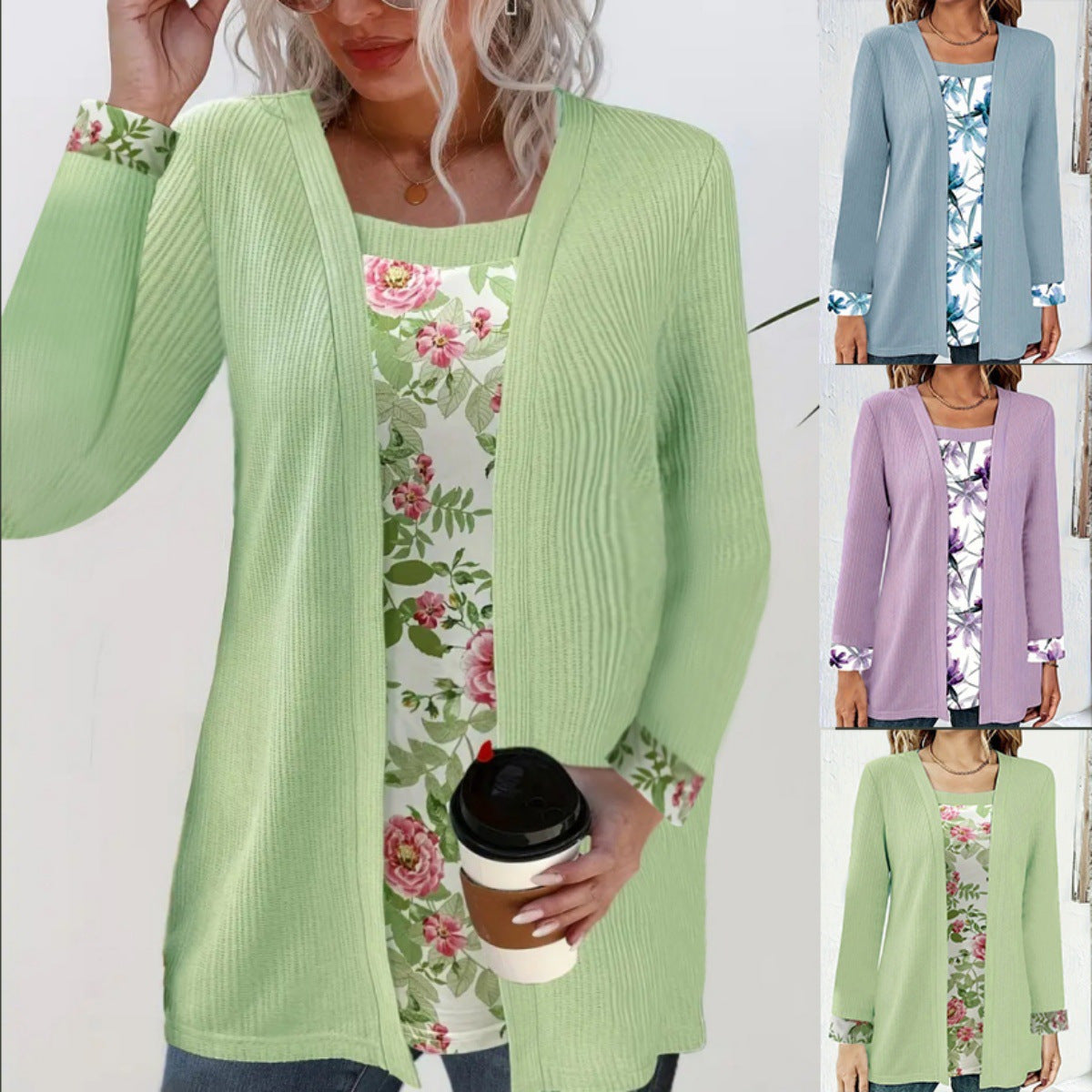 Dame Komfortabel Strikket Cardigan Stilla