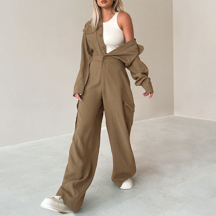 Dame Cargo Jumpsuit med moderne snit og praktiske lommer Stilla