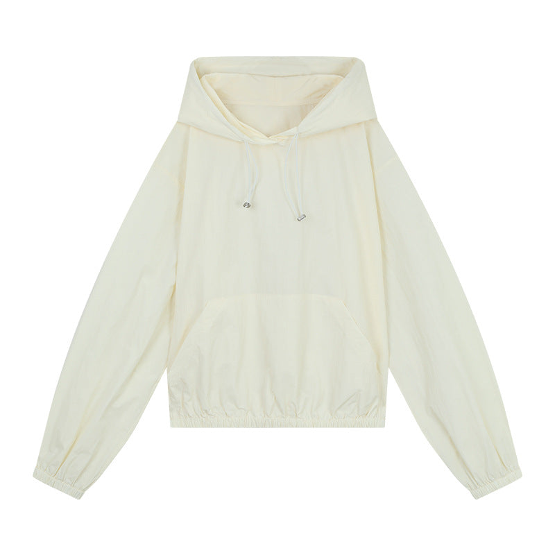 Dame afslappet bomulds-hoodie med elastisk bund og praktiske lommer Stilla