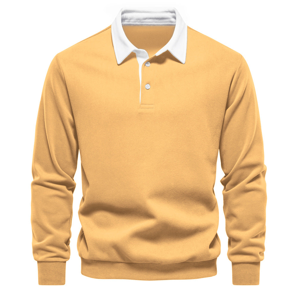 Herrer Langærmet Poloshirt med elegant krave og blød bomuldsblanding Stilla