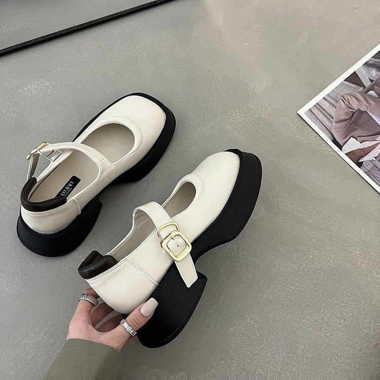 Dame Chunky Mary Jane Pumps med fashionabel spænde-detalje Stilla