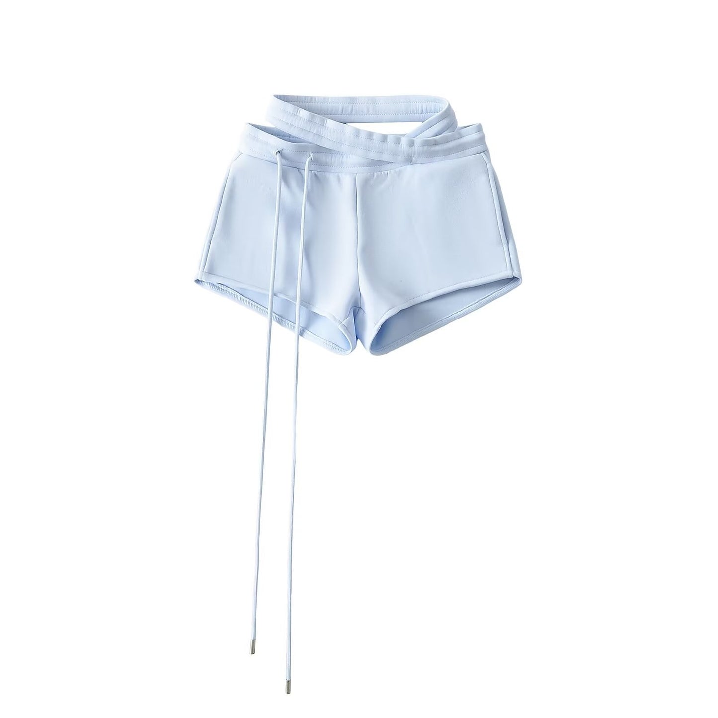 Dame Sporty Kort Shorts med innovativt indpakningsdesign og elastisk talje Stilla