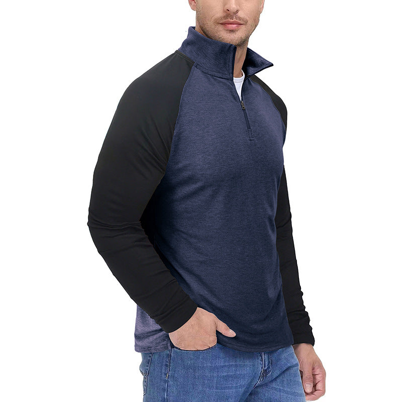 Herrer Sporty Langærmet Sweatshirt med halv lynlås og ergonomisk snit Stilla