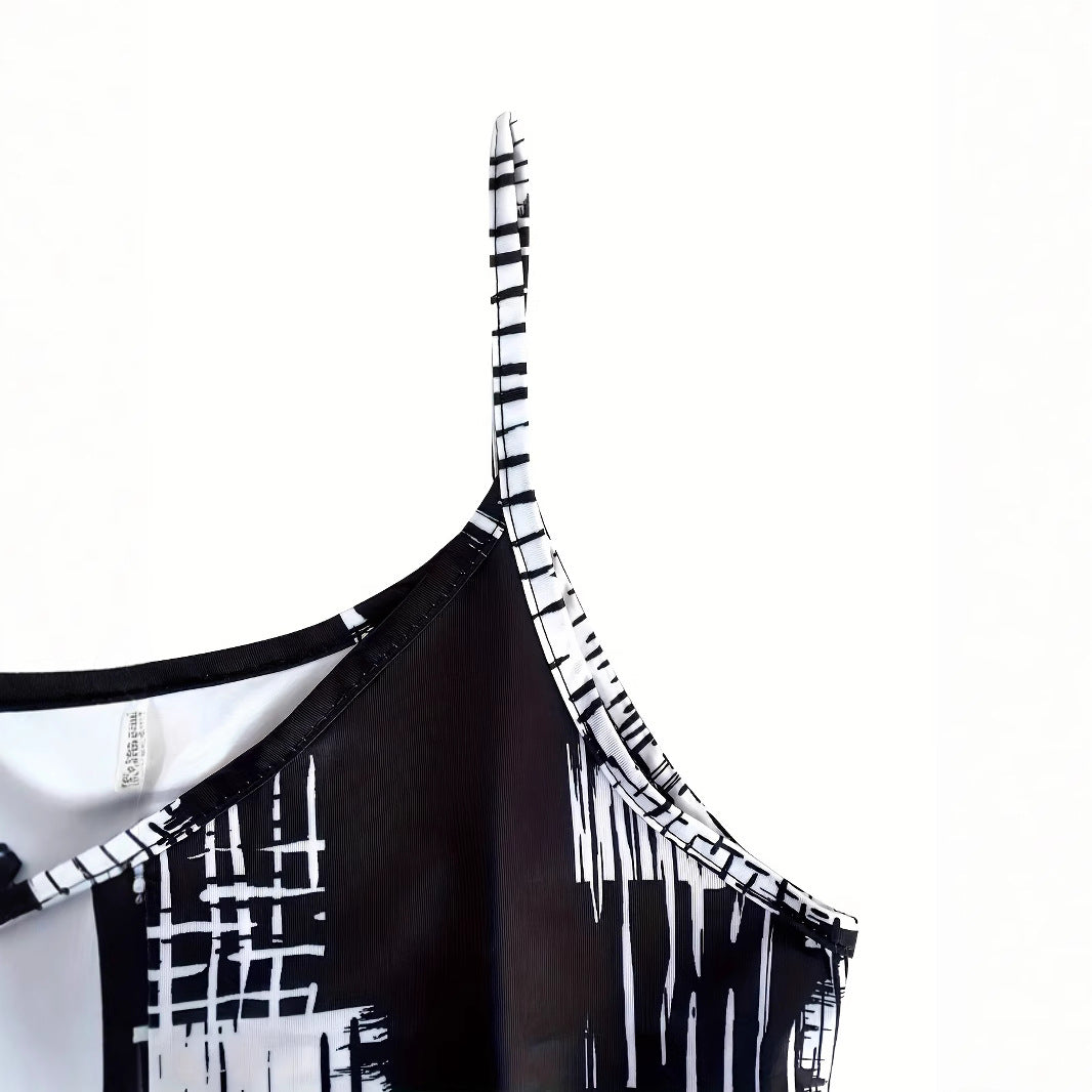 Dame moderigtig jumpsuit med grafisk design Stilla