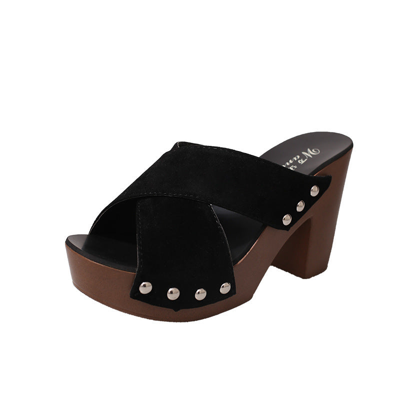 Dame Trendy Platform-Badedragter med Krydsbånd-Design Stilla