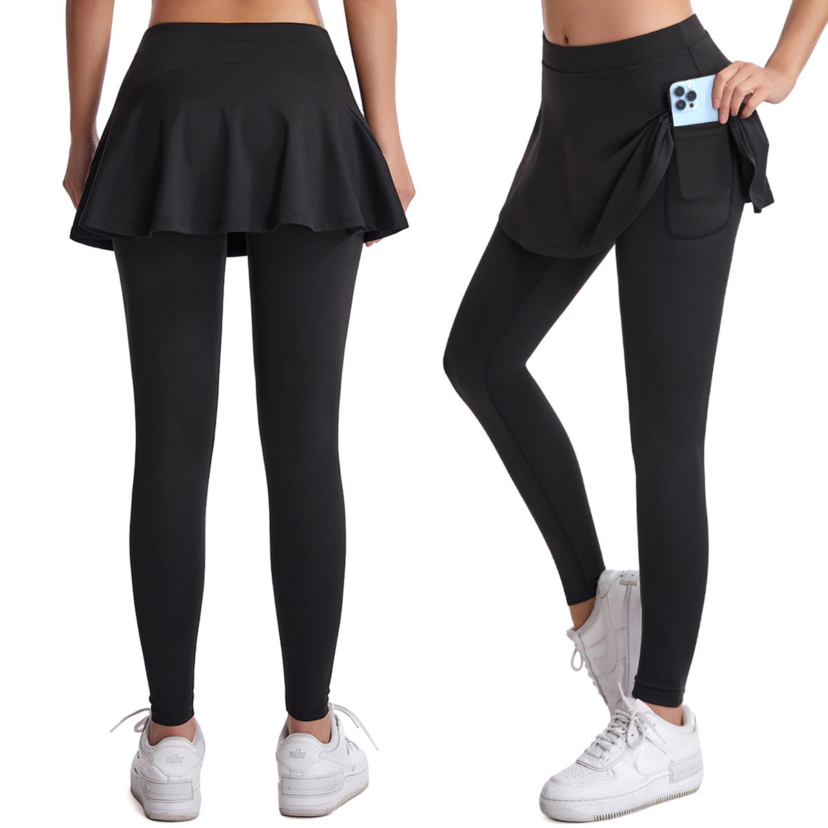 Dame sportskørt med integrerede leggings og praktiske sidelommer Stilla