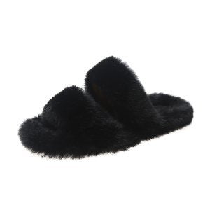 Dame plysch pantofler med elegant krydsrem design Stilla