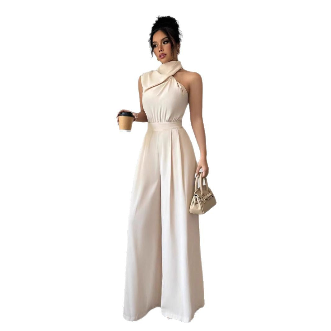 Dame Højkrave Bredbenet Jumpsuit Stilla