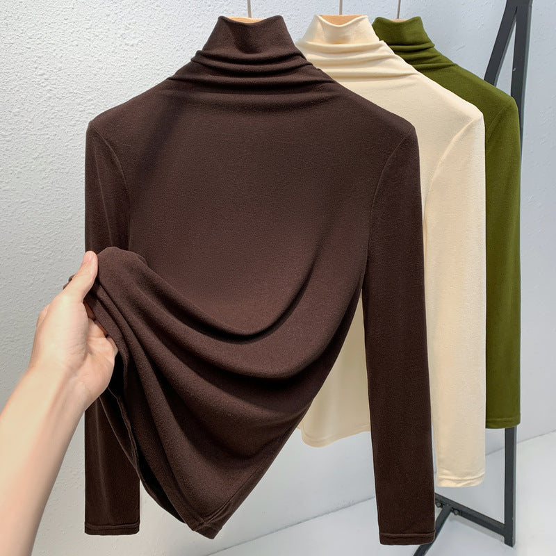 Damer Langærmet Rullekraveoverdel med elegant Draperingseffekt Stilla