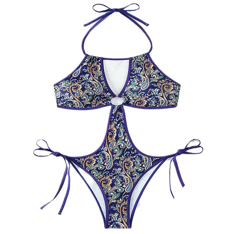 Dame et stykke badedragt med raffineret cut-out og legende paisley-mønster Stilla