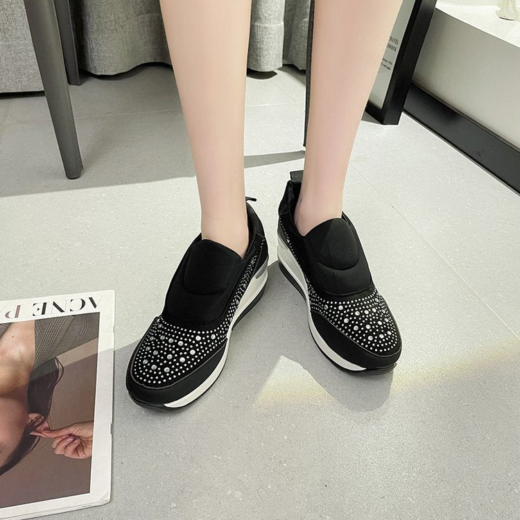Dame Åndbare Slip-On Sneakers med Rhinsten Stilla