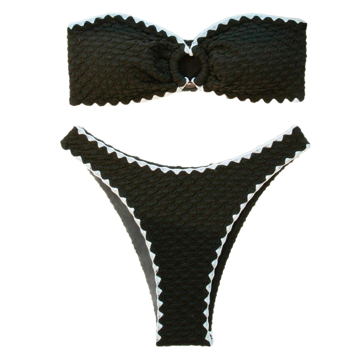 Dame Bandeau-Bikini med bølgeformet design og nøgleåbning Stilla