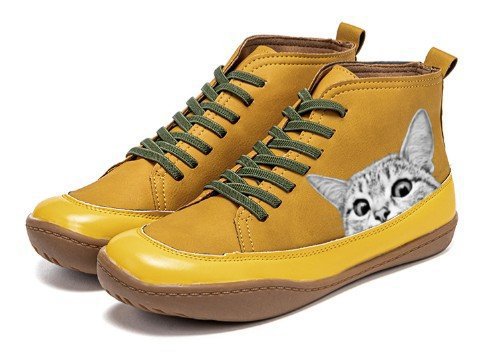 Dame mode sneakers med iøjnefaldende katte design Stilla