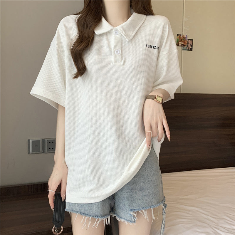 Femme Relaxed Fit Polo Tee med struktureret stof Stilla