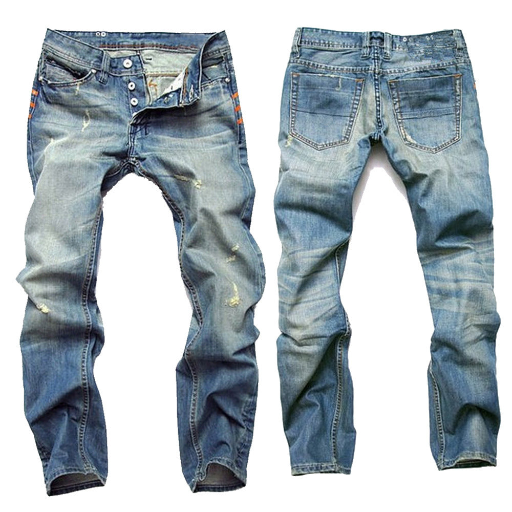 Herrer jeans med moderne used-look og biomekanisk stræk Stilla