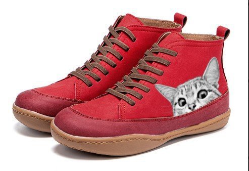 Dame mode sneakers med iøjnefaldende katte design Stilla