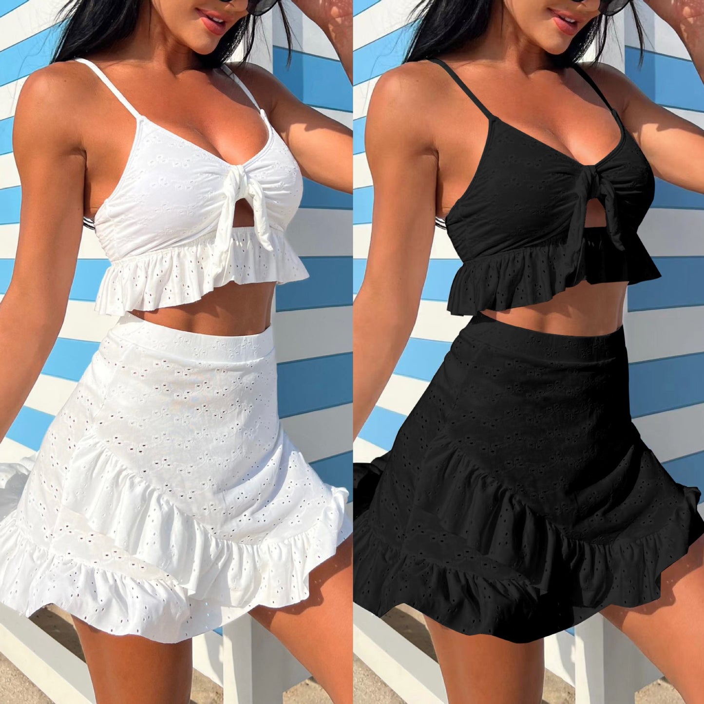 Dame sæt med ruffles design og smart top Stilla