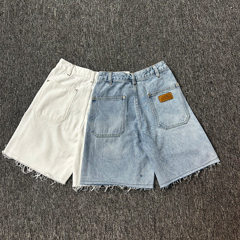 Dame flared jeans shorts med alsidige lommer Stilla