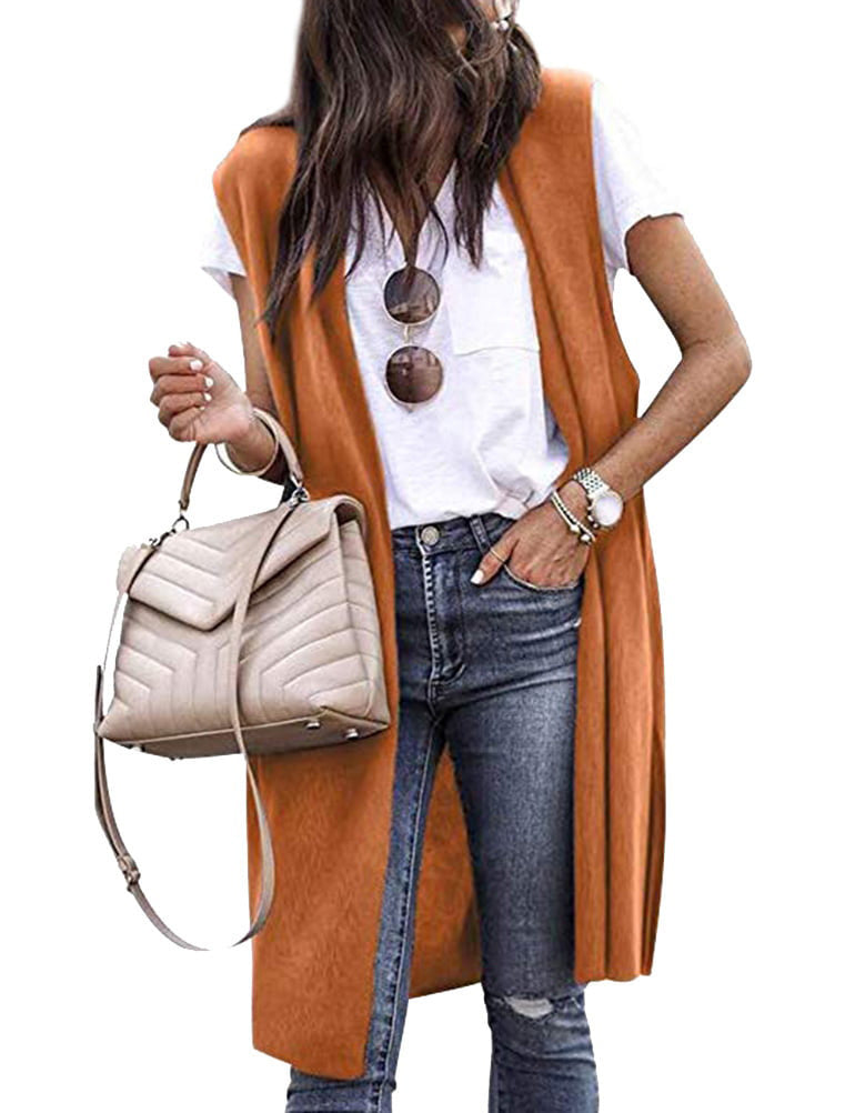 Dame strik vest i casual oversized design med åbne fronter og kort ærmelængde Stilla