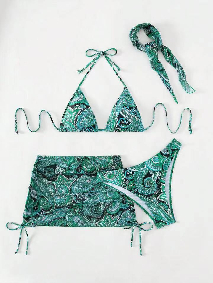 Dame bikini sæt med trendy trend- og omslagsskrift Stilla
