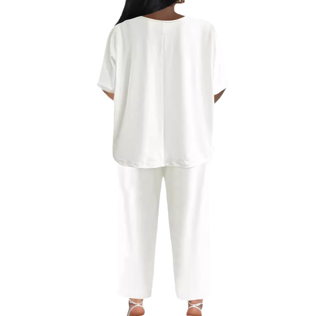 Dame Jumpsuit med afslappet V-udskæring og vidde ben Stilla