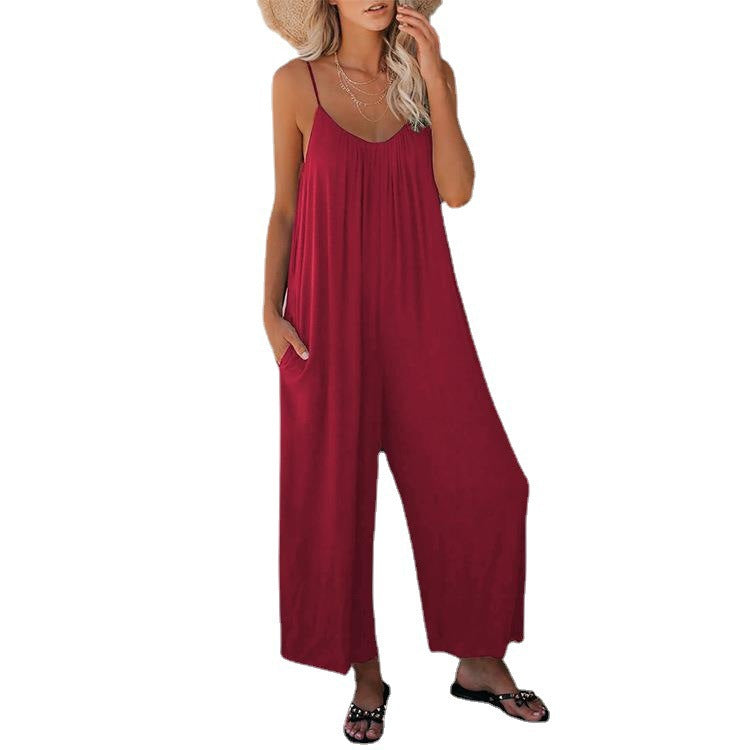 Dame afslappet jumpsuit med bred pasform og praktiske lommer Stilla