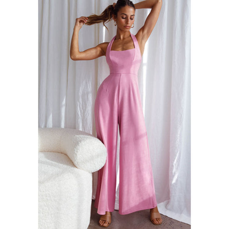 Damer Elegant Jumpsuit med bred ben Stilla