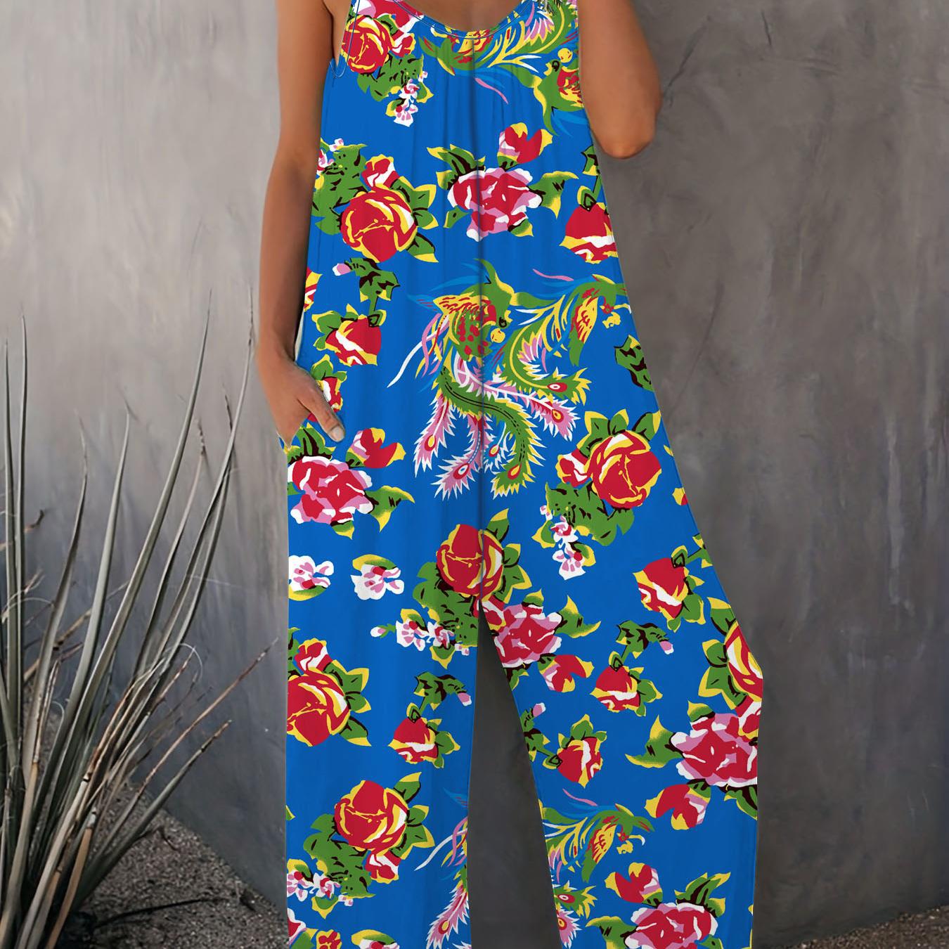 Dame jumpsuit med blomstermønster fra Stilla
