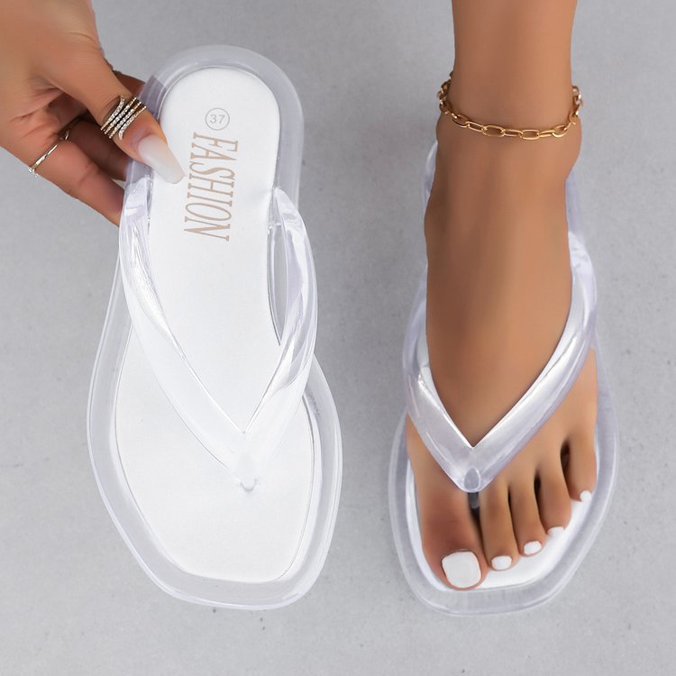 Dame Gennemsigtige Flip-Flops med ergonomisk fodbund og fleksibelt materiale Stilla