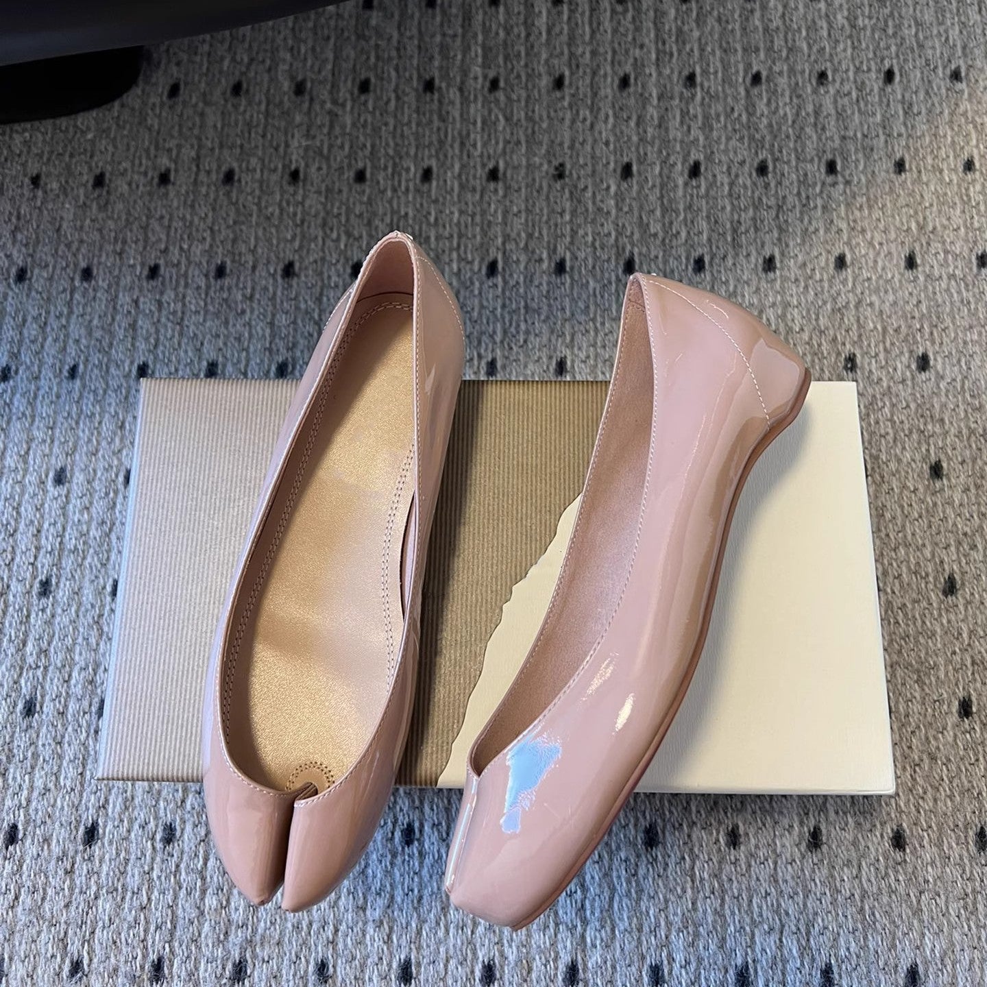 Dame Læder Ballerina Flats med spidst tådesign Stilla
