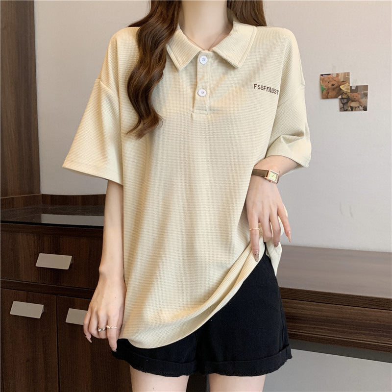 Femme Relaxed Fit Polo Tee med struktureret stof Stilla