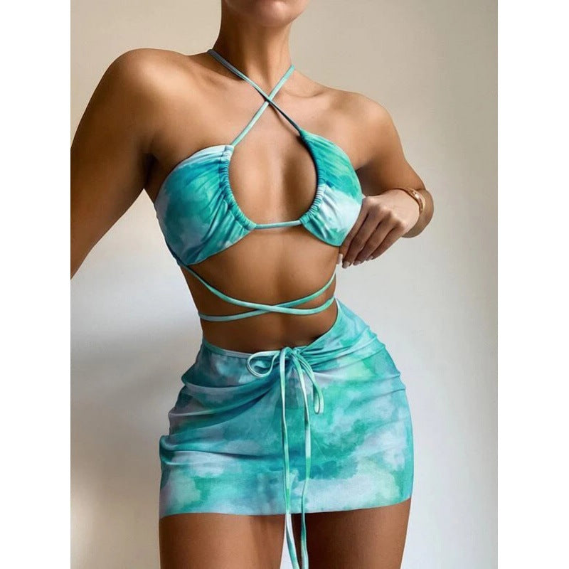Dame Farverigt Crop-Top og Nederdele-Sæt Stilla