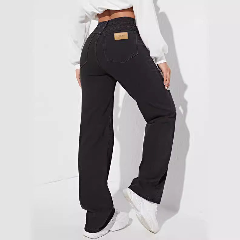 Damer bredt skåret vintage jeans med høj talje og elegant vask Stilla