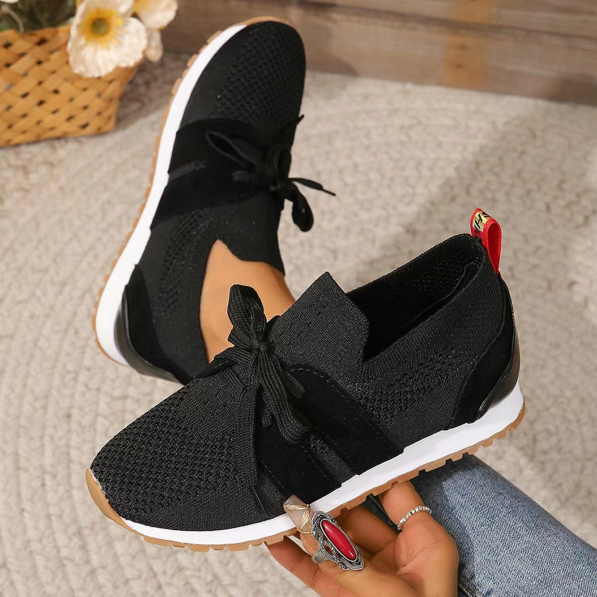 Dame Åndbare Sneakers med elastisk Overdel og fashionable Skoletøj Stilla