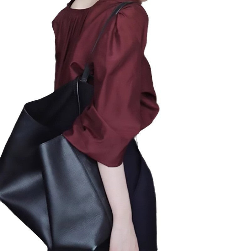 Dame elegant bluse med brede ærmer og V-udskæring Stilla