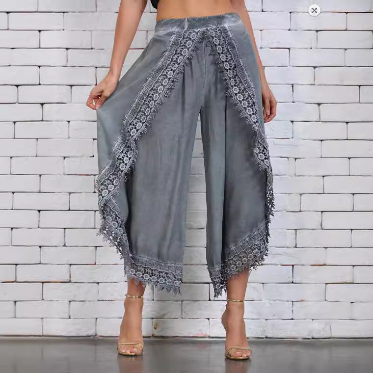 Dame elegant Culotte med detaljerede spidsaccentuer Stilla